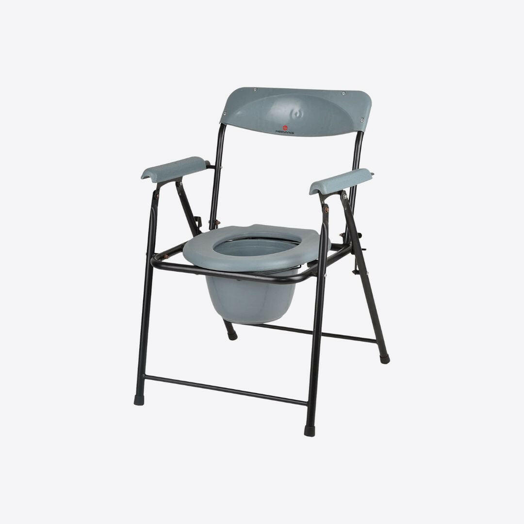 Medvance Portable Folding Commode Chair, Powder Coated, 315